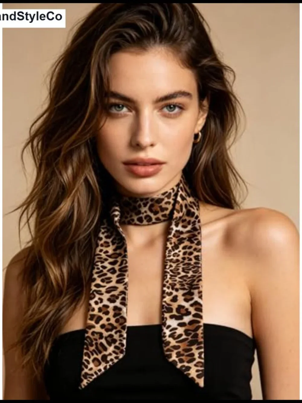 Women's Polyester Skinny Scarf Leopard Print Neck Scarf Hair Ribbon
